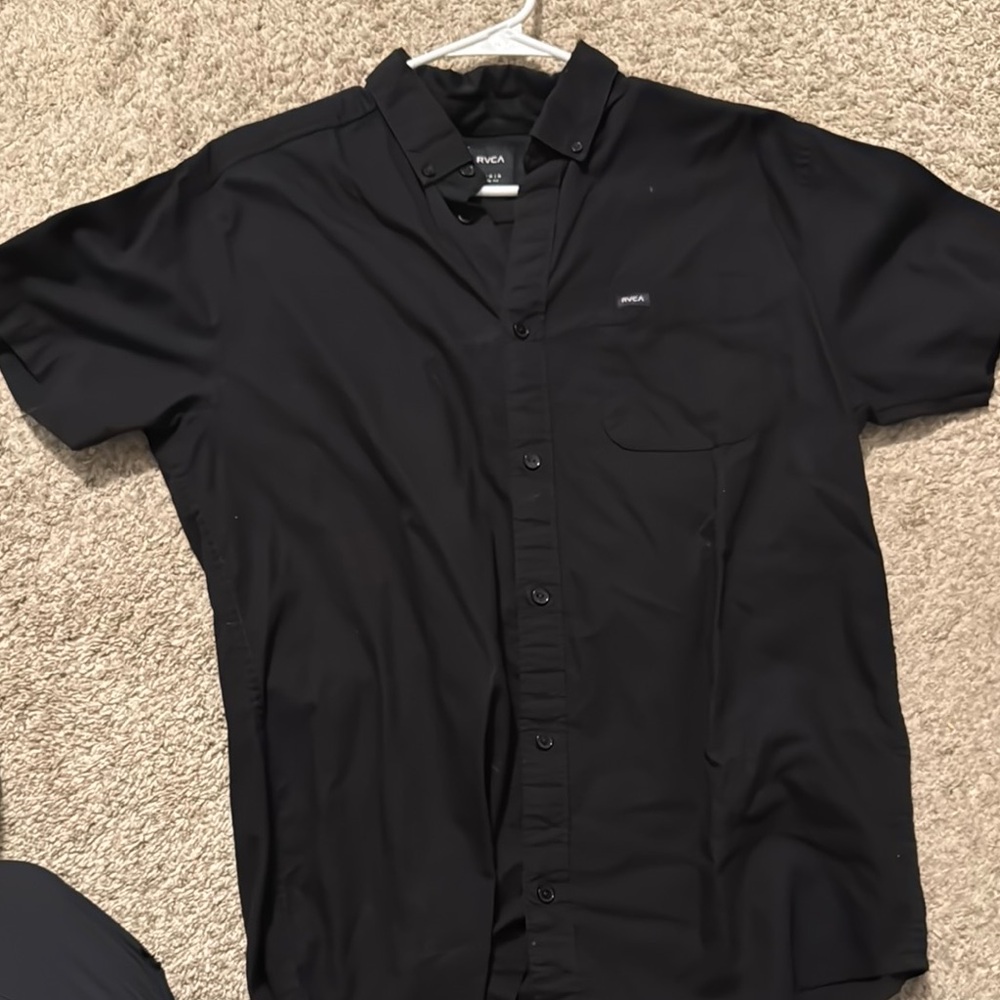 RVCA Men's Black Short Sleeve Shirt